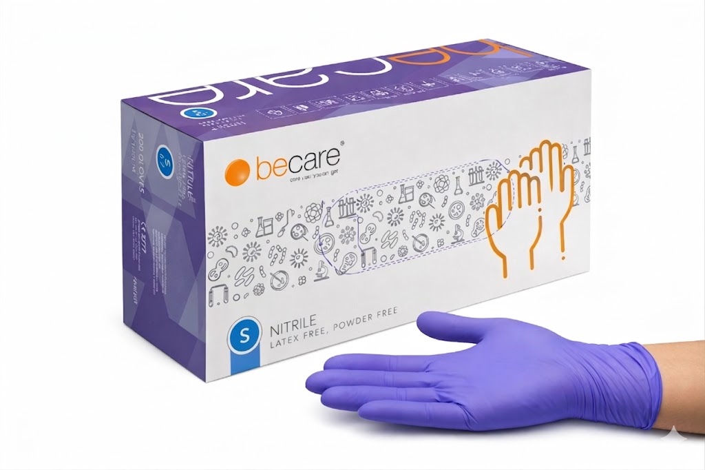 Rękawice nitrylowe diagnostyczno-ochronne Be Care Goodpac 200szt  S Niebieskie