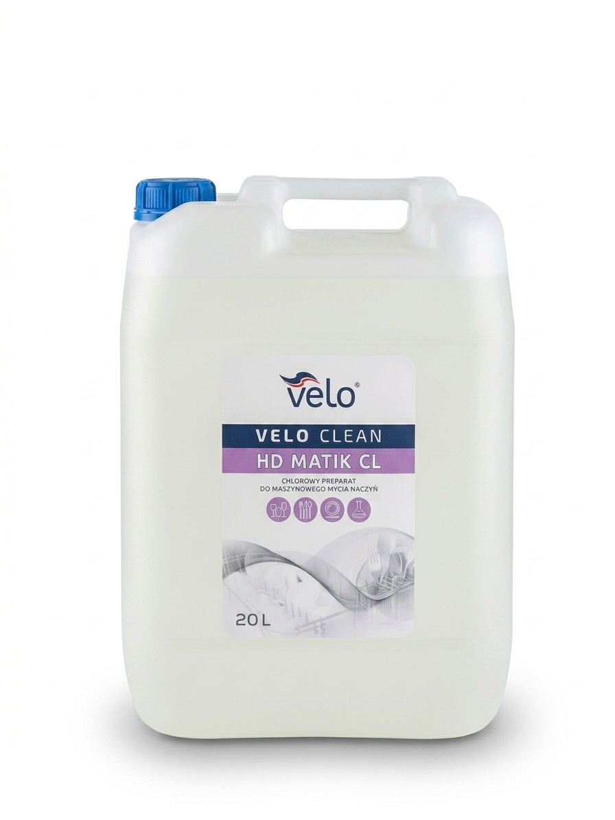 VELO CLEAN HD MATIK CL  20l – chlorowy preparat do maszynowego mycia naczyń w płynie x 1 szt