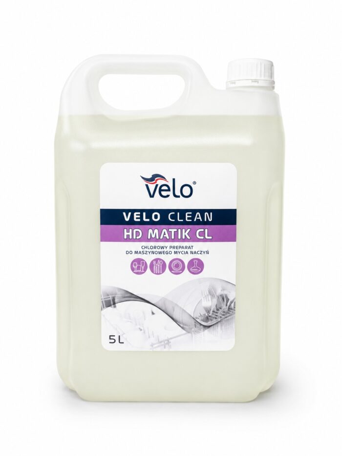 VELO CLEAN HD MATIK CL  5l - chlorowy preparat do maszynowego mycia naczyń w płynie x 1 szt