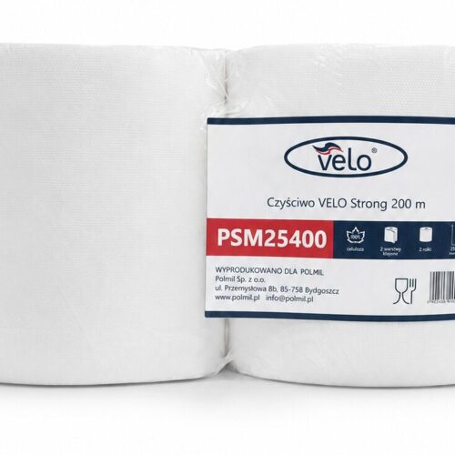 Czyściwo VELO STRONG, celuloza, wys. 25cm, śr. 26cm, gramatura 2x17 celuloza 2w /200m op. 2 rolki